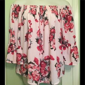 Feitong pink floral woman’s top